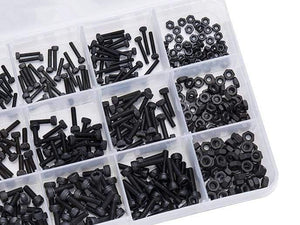 480Pcs/set M2 M2.5 M3 DIN912 Black High-strength 12.9 Level Alloy Steel Screw Hexagon Socket Head Cap Screws Car Furniture HW024
