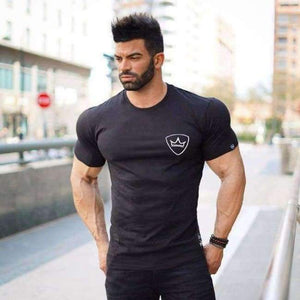 Planet Gates 12 / Asian XL Cotton Gym Shirt Sport T Shirt Men Short Sleeve Running Shirt Men Workout Training Tees Fitness Top Sport T-shirt Rashgard