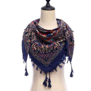 Planet Gates 12-blue New brand women scarf square cotton shawls and wraps lady pashmina Tassels Bohemia foulard winter female bandana hijabs
