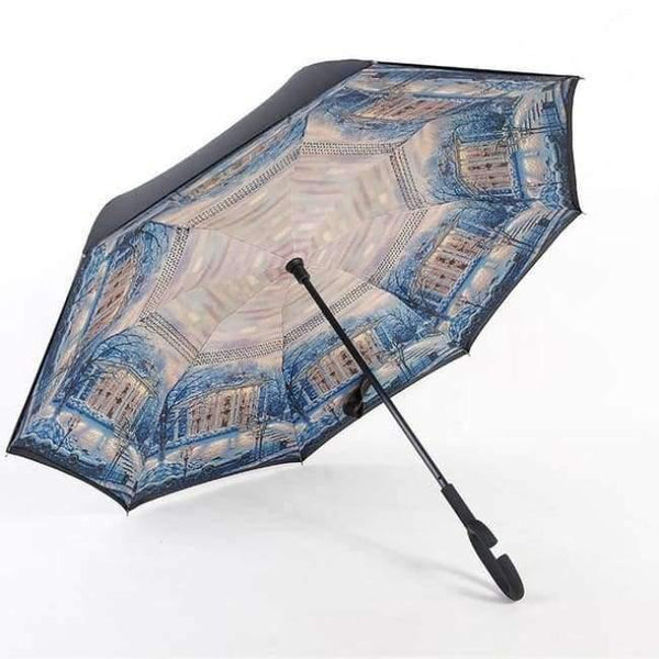 Planet Gates 12 Design Double Layer Inverted Umbrella Self Stand Umbrella Rain Reverse Car Umbrellas Drop Shipping