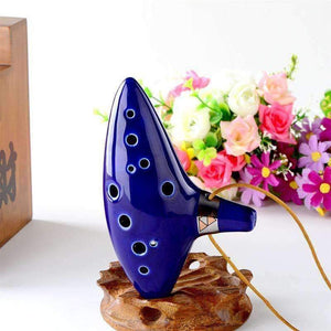 Planet Gates 12 Hole Ocarina Kiln-fired Ceramic Alto C Legend of Ocarina Flute Blue Instrument Woodwind Musical Instruments