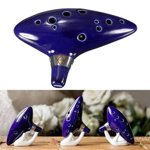 Planet Gates 12 Hole Ocarina Kiln-fired Ceramic Alto C Legend of Ocarina Flute Blue Instrument Woodwind Musical Instruments