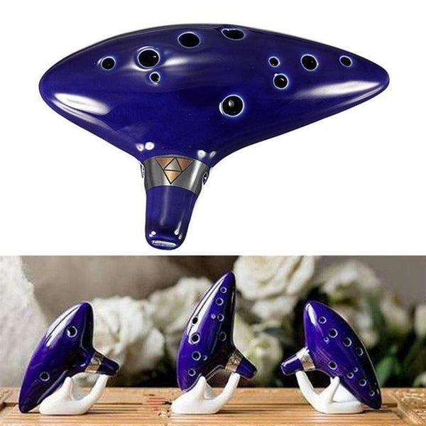 Planet Gates 12 Hole Ocarina Kiln-fired Ceramic Alto C Legend of Ocarina Flute Blue Instrument Woodwind Musical Instruments