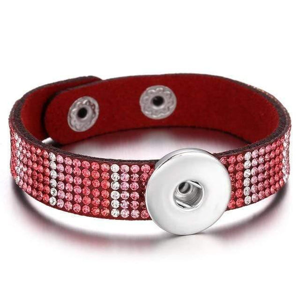 Planet Gates 12 Jewelry Rhinestone Leopard Leather 18mm Snap Button Bracelet Couple Punk Leather Bracelet Armband Snap Jewelry