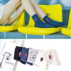 Planet Gates 12 / One Size 5pairs Winter Autumn Women Cotton cartoon Socks Female girl Cute warm funny Sock pattern calcetines gifts dropshipping