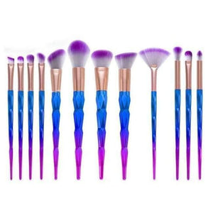 Planet Gates 12 pcs 13Pcs Unicorn Diamond Makeup Brush Set Mermaid Foundation Powder Cosmetics Rainbow Eyeshadow Face Kabuki Make Up Brush Tools Kit