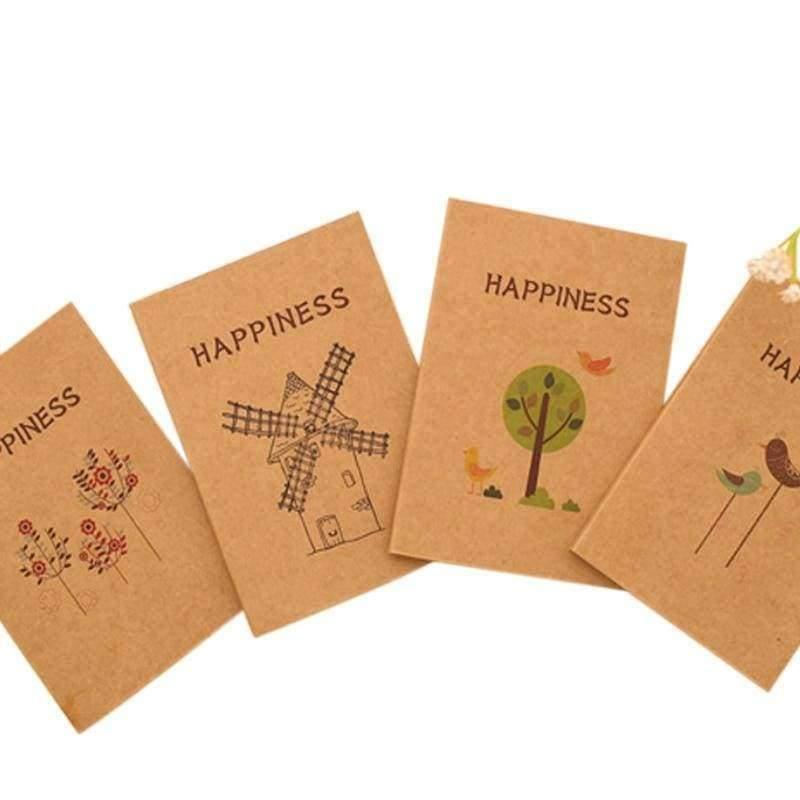Planet Gates 12 pcs/lot 12x9cm Vintage Happiness Birds And Flower Min Diary Notebook Writing Pads Office School Supplies