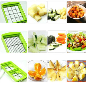 12 PCS set Multifunctional Slicer Vegetable Cutter Mandoline Slicer With Interchangeable Stainless Steel Peeler Grater