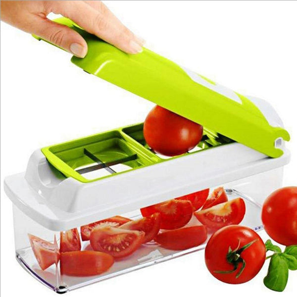 12 PCS set Multifunctional Slicer Vegetable Cutter Mandoline Slicer With Interchangeable Stainless Steel Peeler Grater