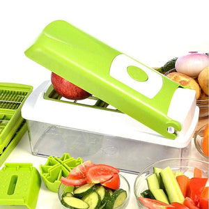 12 PCS set Multifunctional Slicer Vegetable Cutter Mandoline Slicer With Interchangeable Stainless Steel Peeler Grater