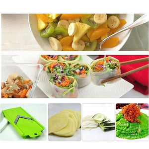 12 PCS set Multifunctional Slicer Vegetable Cutter Mandoline Slicer With Interchangeable Stainless Steel Peeler Grater