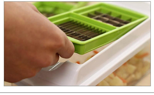 12 PCS set Multifunctional Slicer Vegetable Cutter Mandoline Slicer With Interchangeable Stainless Steel Peeler Grater