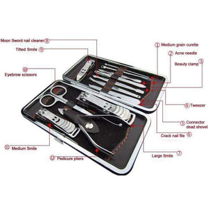 Planet Gates 12 PCS/set Nail Art Manicure Tools Set Nails Clipper Scissors Tweezer Knife Manicure Sets Stone Pattern Case For Nail Manicure