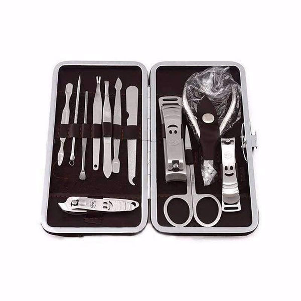 Planet Gates 12 PCS/set Nail Art Manicure Tools Set Nails Clipper Scissors Tweezer Knife Manicure Sets Stone Pattern Case For Nail Manicure