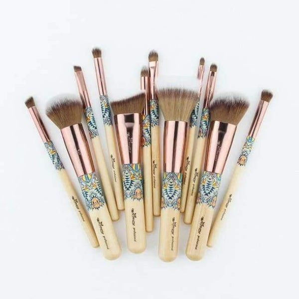 Planet Gates 12 pcs without bag 12 pieces Synthetic Makeup Brushes Set with Unique Design Black Bag Professional Brushes for Makeup