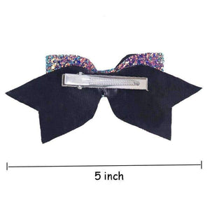 Planet Gates 12 Pieces/lot 5" Glitter Hair Bows Hair Clips For Girls Kids Women Rainbow Bling Layers Ponytail Bows Hairgrips Hair Accessories