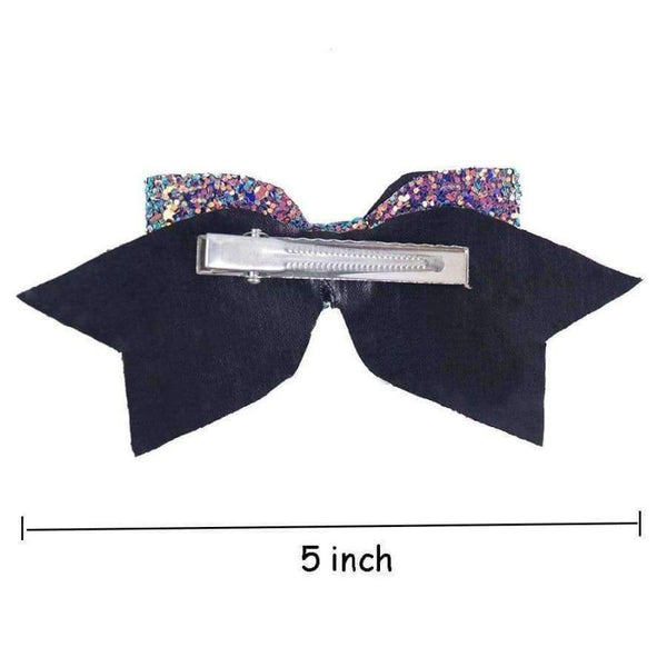 Planet Gates 12 Pieces/lot 5" Glitter Hair Bows Hair Clips For Girls Kids Women Rainbow Bling Layers Ponytail Bows Hairgrips Hair Accessories