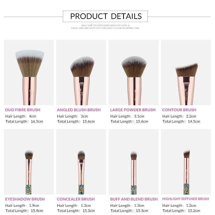 Planet Gates 12 pieces Synthetic Makeup Brushes Set with Unique Design Black Bag Professional Brushes for Makeup