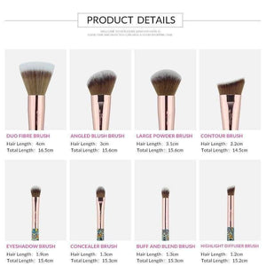 Planet Gates 12 pieces Synthetic Makeup Brushes Set with Unique Design Black Bag Professional Brushes for Makeup