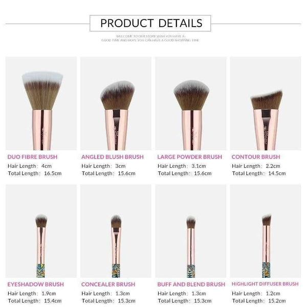 Planet Gates 12 pieces Synthetic Makeup Brushes Set with Unique Design Black Bag Professional Brushes for Makeup