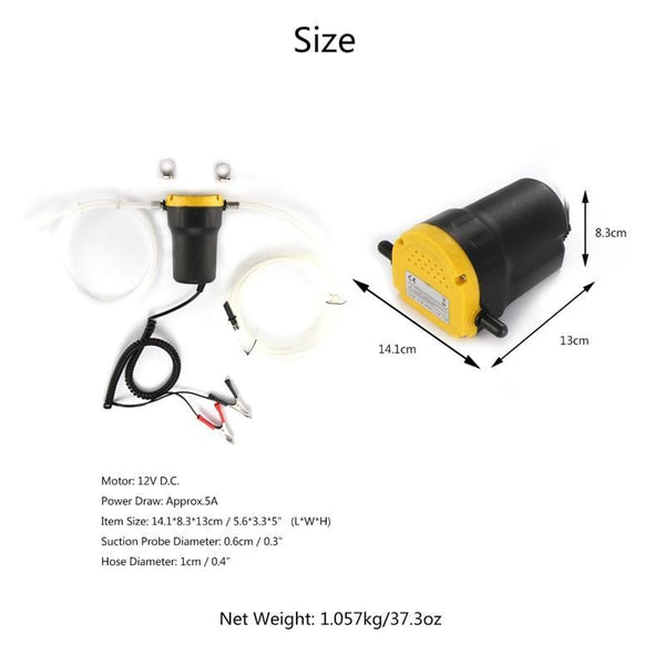 Planet Gates 12 V Car Electric Oil Extractor Transfer Pump Oil/Crude Oil Fluid Suction Pump Mini Fuel Engine Oil Extractor Transfer Pump