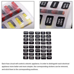 12 Way Blade Fuse Box Holder 12V 24V for Car Boat Marine Caravan Trike Car Fuse Blocks with LED Indicator Warning Light