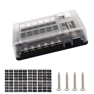12 Way Blade Fuse Holder Box Block Car Vehice Boat Circuit ATO ATC 32V
