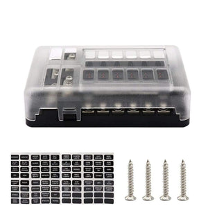 12 Way Blade Fuse Holder Box Block Car Vehice Boat Circuit ATO ATC 32V