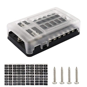 12 Way Blade Fuse Holder Box Block Car Vehice Boat Circuit ATO ATC 32V