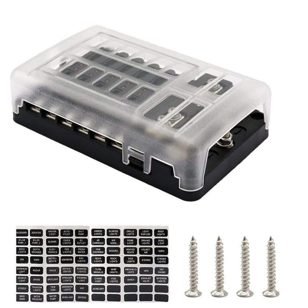 12 Way Blade Fuse Holder Box Block Car Vehice Boat Circuit ATO ATC 32V