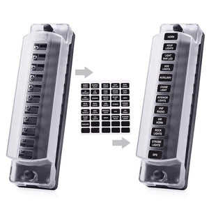 Planet Gates 12 Way DC12V-32V Automotive Blade Block Holder w/ Screw Nut Terminal Fuse Box Holder for Car Truck Vehicle Marine Boat