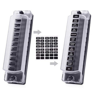 Planet Gates 12 Way DC12V-32V Automotive Blade Block Holder w/ Screw Nut Terminal Fuse Box Holder for Car Truck Vehicle Marine Boat