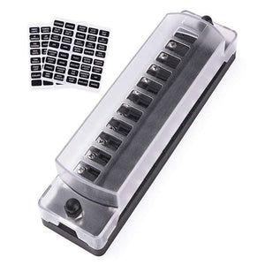 Planet Gates 12 Way DC12V-32V Automotive Blade Block Holder w/ Screw Nut Terminal Fuse Box Holder for Car Truck Vehicle Marine Boat