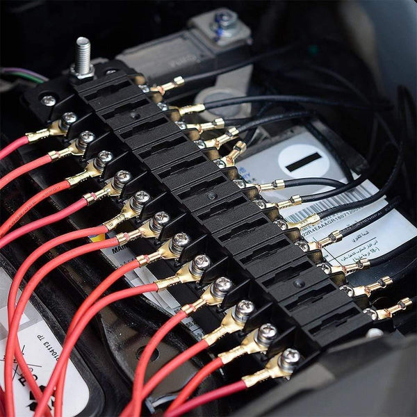 Planet Gates 12 Way DC12V-32V Automotive Blade Block Holder with Screw Nut Terminal Fuse Box Holder for Car Truck Marine Boat