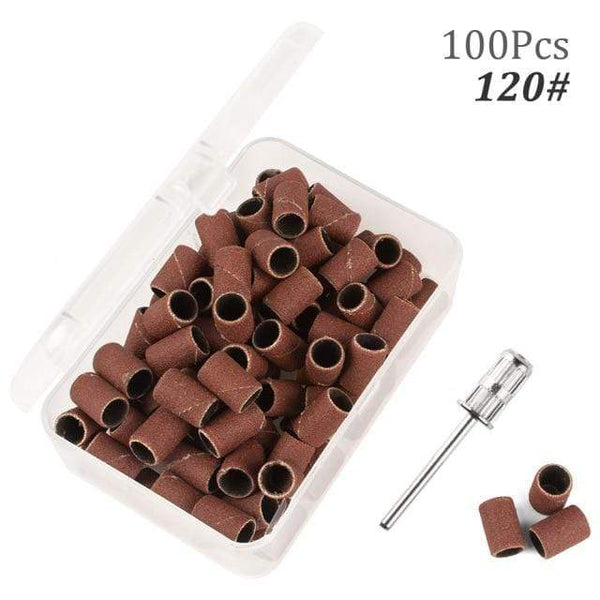 Planet Gates 120 100pcs with Box 100pcs 80''/120''/180" Nail Art Sanding Bands Gel Polish Remover Tool Accessory for Electric Nail Machine Nail Drill Bits