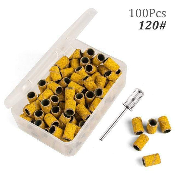 Planet Gates 120 100pcs with Box 5 100pcs 80''/120''/180" Nail Art Sanding Bands Gel Polish Remover Tool Accessory for Electric Nail Machine Nail Drill Bits