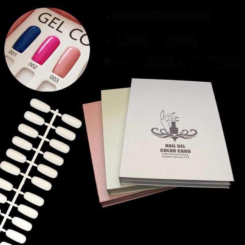 Planet Gates 120/216 Colors Nail Gel Polish Display Card Book Inlaid Snap Manicure Nails Color Card Display Nail Art Tools