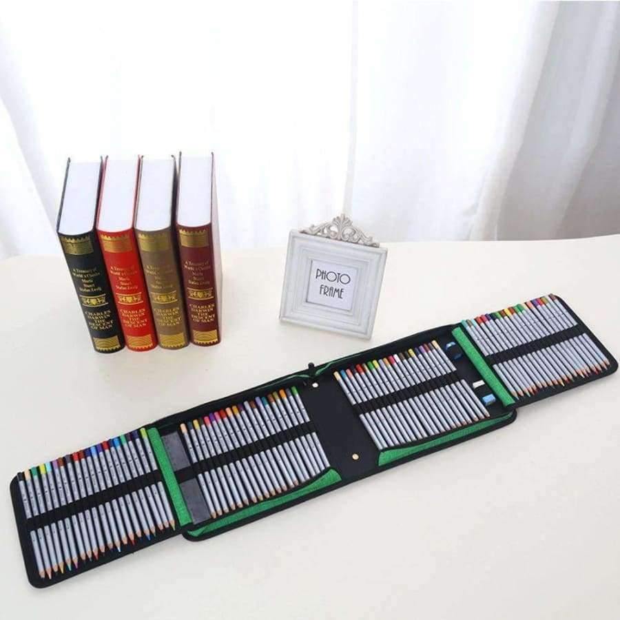 Planet Gates 120 Holes pens Pencils writing Large Portable Bag Leather Capacity Pencil box For Students Painting Sketch Art Supplies etui