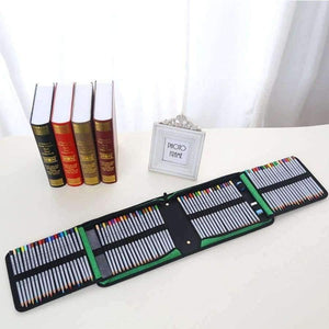 Planet Gates 120 Holes pens Pencils writing Large Portable Bag Leather Capacity Pencil box For Students Painting Sketch Art Supplies etui