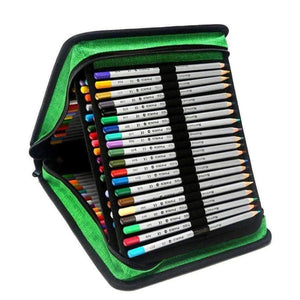 Planet Gates 120 Holes pens Pencils writing Large Portable Bag Leather Capacity Pencil box For Students Painting Sketch Art Supplies etui