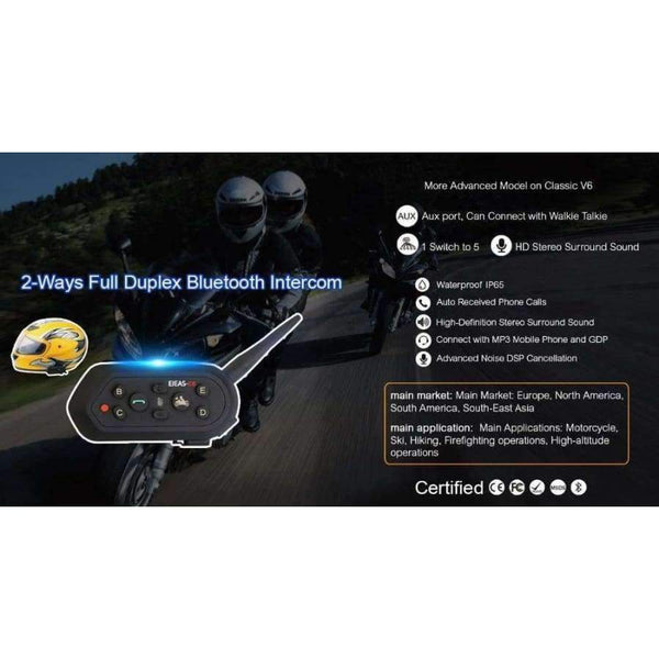 Planet Gates 1200m EJEAS E6 Motorcycle Communication System Vox Bluetooth Motorcycle Intercom Moto Helmet Headset Motorradhelm Bluetooth