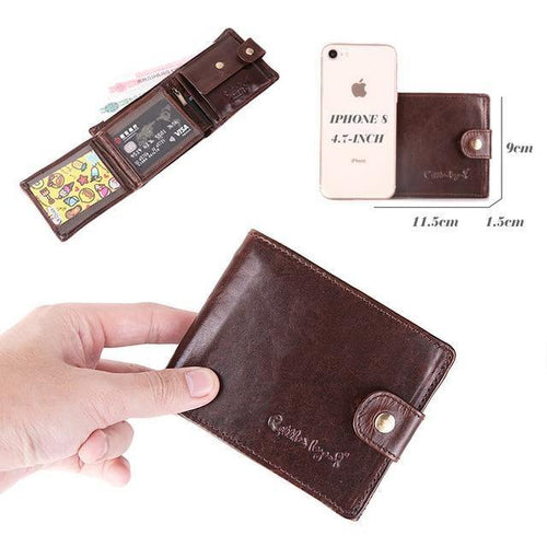 Planet Gates 1209020-1 / China Genuine Leather Men Wallets Short 100% Top Quality Fashion High Quality Coin Purse  Original Brand