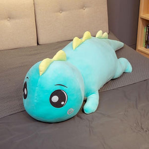 Planet Gates 120cm / Blue Giant Big Eyes Dinosaur Plush Toy Soft Stuffed Cartoon Animal Dinosaur Doll Girlfriend Sleeping Pillow Baby Kids Birthday Gift