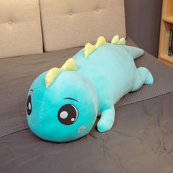 Planet Gates 120cm / Blue Giant Big Eyes Dinosaur Plush Toy Soft Stuffed Cartoon Animal Dinosaur Doll Girlfriend Sleeping Pillow Baby Kids Birthday Gift