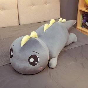 Planet Gates 120cm / gray Giant Big Eyes Dinosaur Plush Toy Soft Stuffed Cartoon Animal Dinosaur Doll Girlfriend Sleeping Pillow Baby Kids Birthday Gift