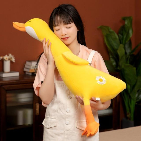 Planet Gates 120cm / yellow-flower Cute Cotton Goose Stuffed Toys Animal Baby Accompanying Dolls Plush Comfort Dolls Soft Pillow Nordic Home Decor