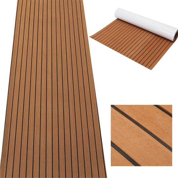 Planet Gates 120cmx240cmx5mm Self Adhesive EVA Foam Faux Teak Sheet Boat Yacht Synthetic Teak Decking Brown and Black Wholesale