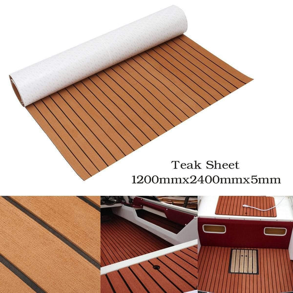 Planet Gates 120cmx240cmx5mm Self Adhesive EVA Foam Faux Teak Sheet Boat Yacht Synthetic Teak Decking Brown and Black Wholesale