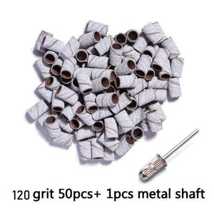 Planet Gates 120grit 50pcs 1shaft 2 Nail Drill Bits Foot Care Polishing Manicure Gel Polish Remover Replacement Tools Cutter Zebra Sanding Bands
