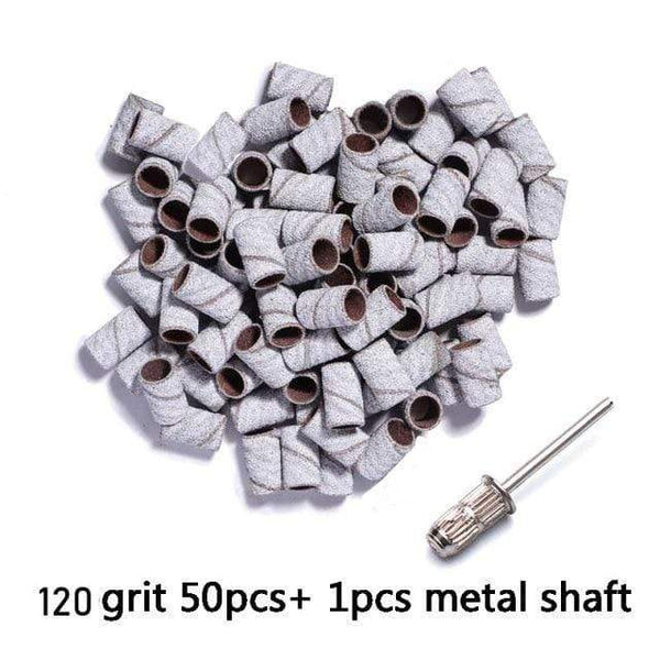 Planet Gates 120grit 50pcs 1shaft 2 Nail Drill Bits Foot Care Polishing Manicure Gel Polish Remover Replacement Tools Cutter Zebra Sanding Bands
